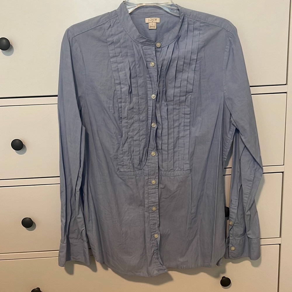 J Crew woman’s collarless dress shirt